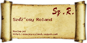 Szécsy Roland névjegykártya