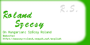 roland szecsy business card