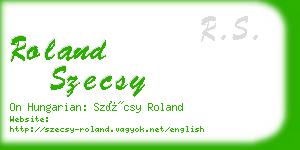 roland szecsy business card